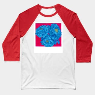 Bloom wherever you are - blue and hot pink peonies Baseball T-Shirt